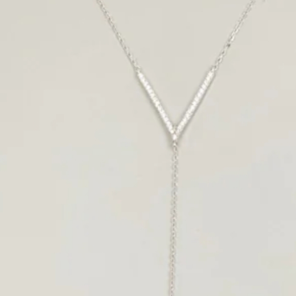 Adornia Swarovski Crystal Lariat Silver - Picture 6 of 8